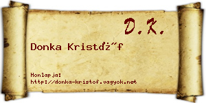 Donka Kristóf névjegykártya