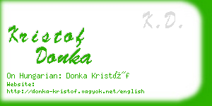 kristof donka business card